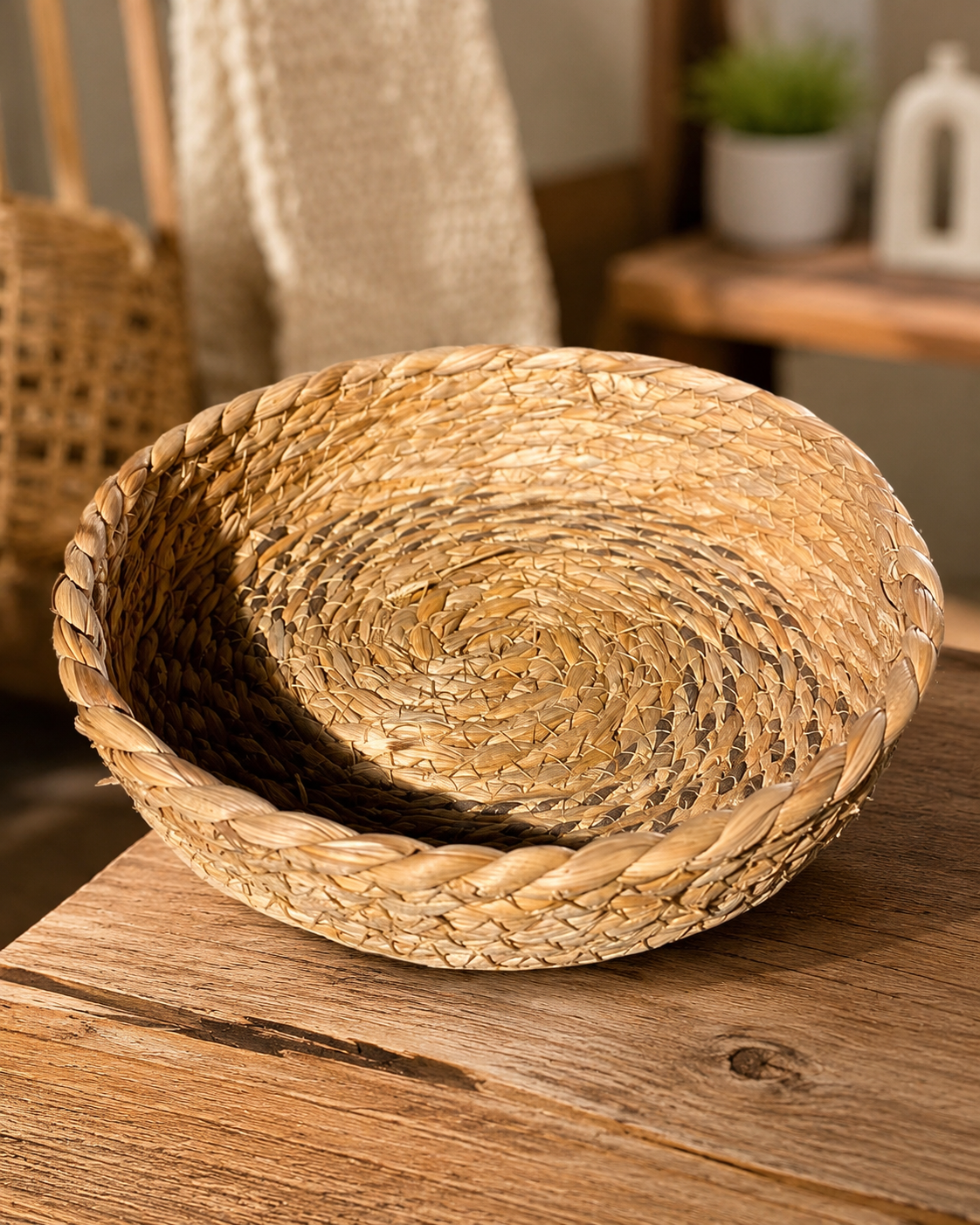 Cesta de fibra natural L